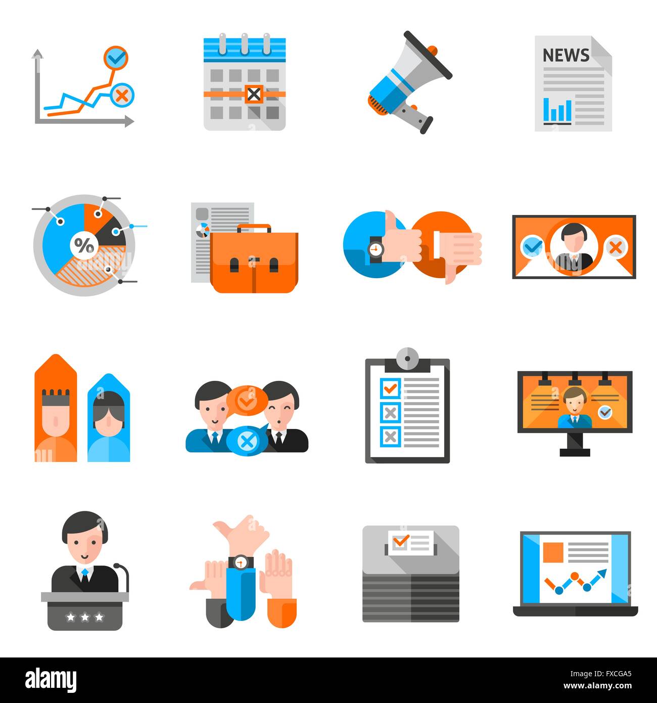 Color Icons For Elections Voting Stock Vector Image & Art - Alamy