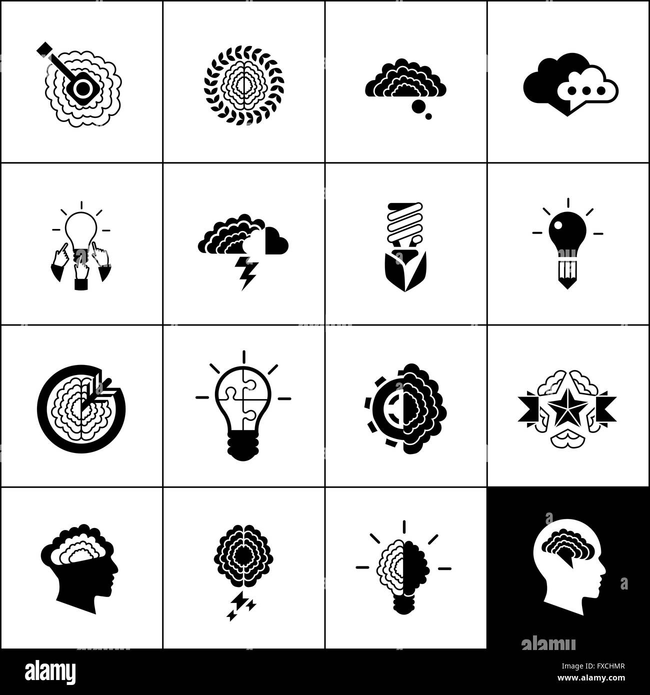 Brainstorm Icons Black Stock Vector Image & Art - Alamy