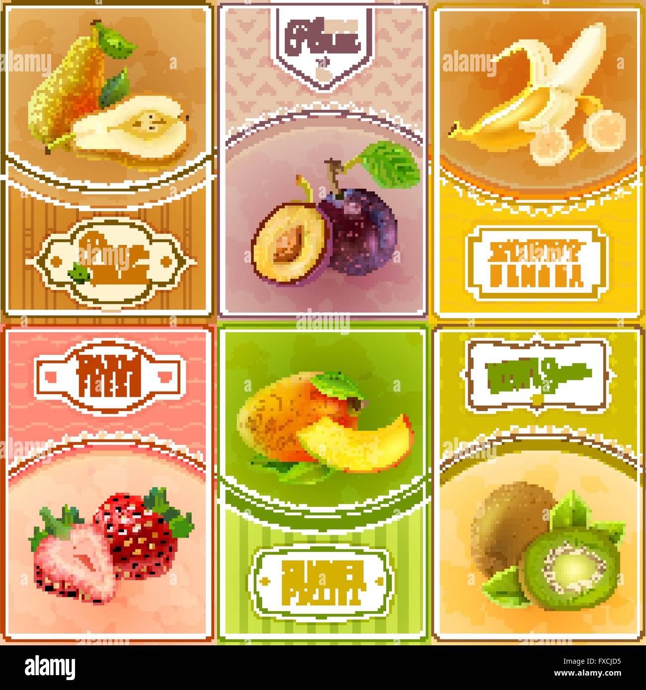 Fruits Berries Flat Icons Composition Poster Stock Vector Image & Art ...