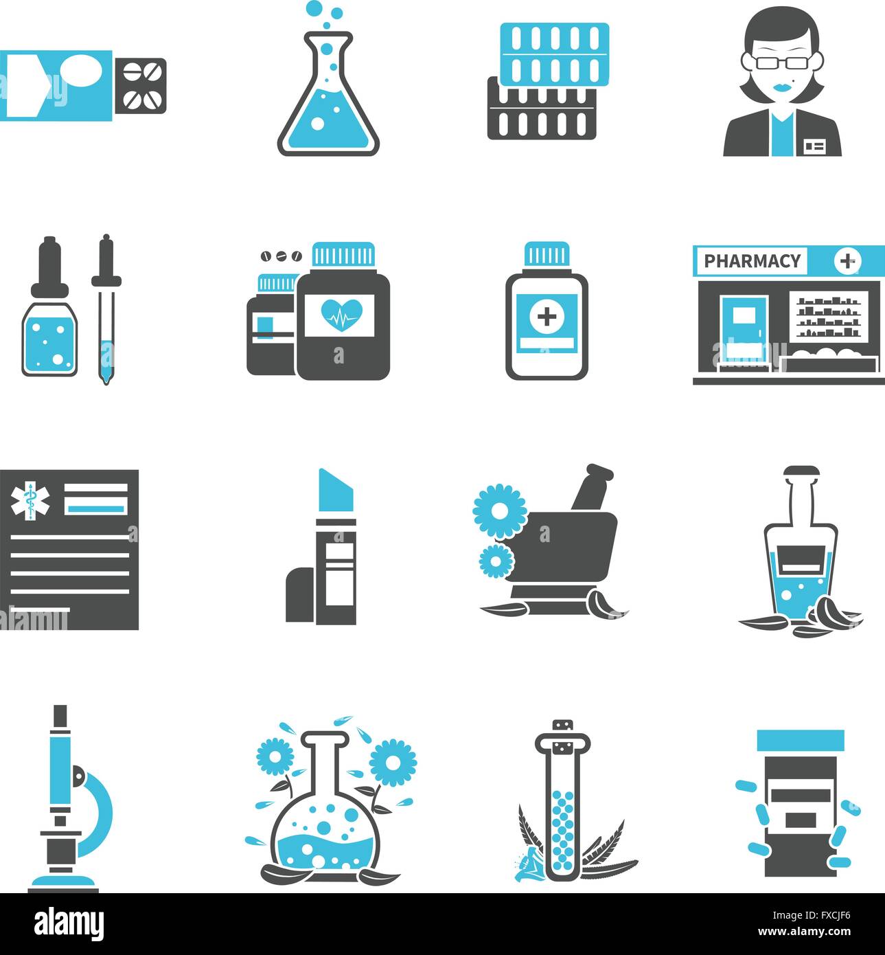 Pharmacy Icons Set Stock Vector Image & Art Alamy