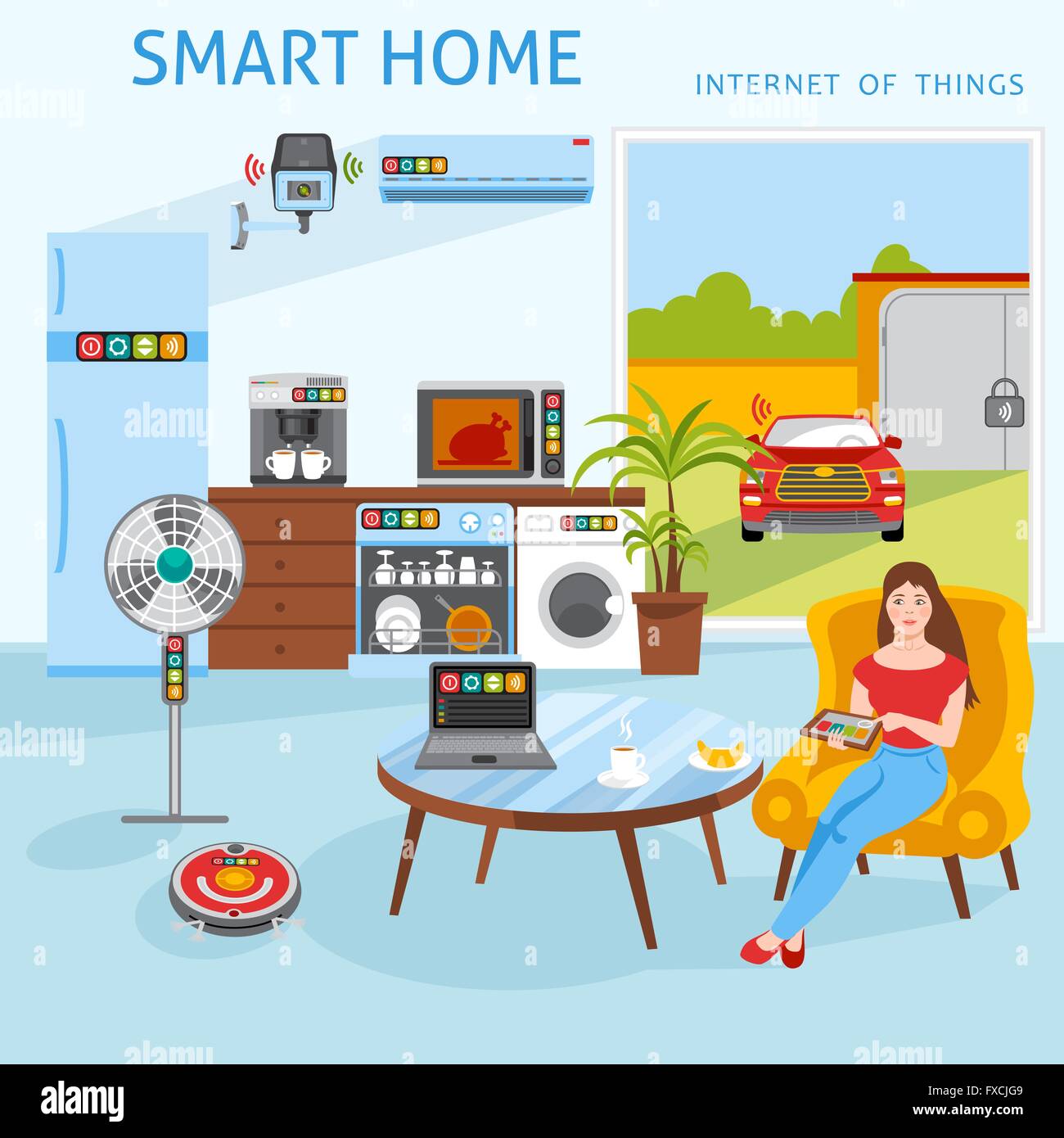 Internet of things smart home concept Stock Vector Image & Art - Alamy