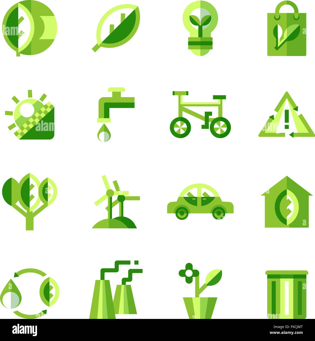 Ecology Icons Set Stock Vector Image & Art - Alamy