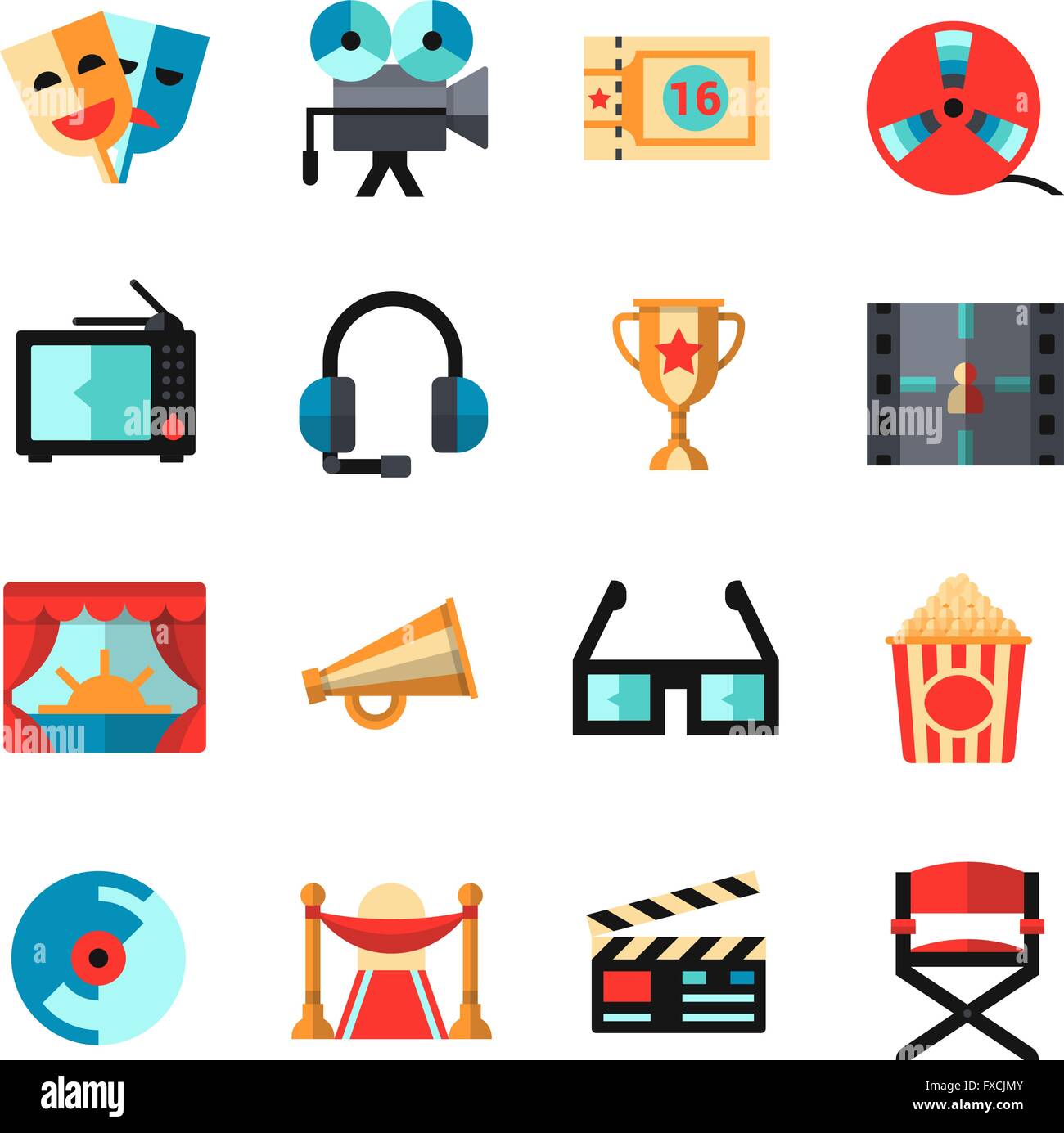 Cinema Isolated Icon Set Stock Vector Image & Art - Alamy