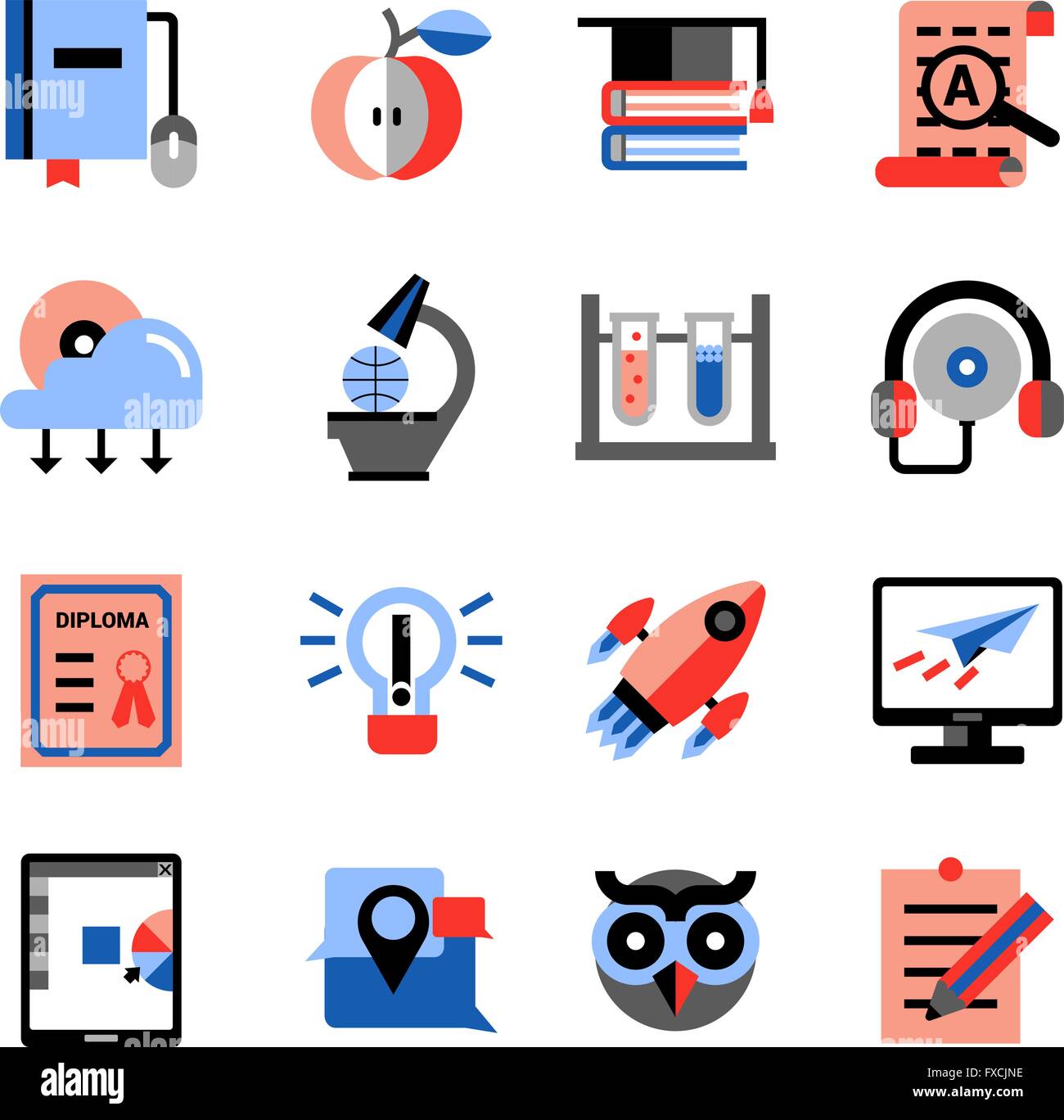 Online Education Icons Set Stock Vector Image & Art - Alamy