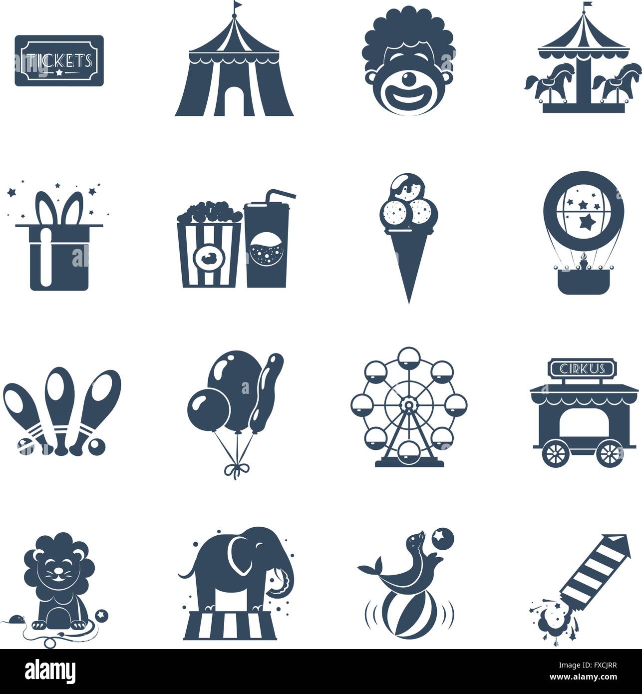 Circus icons set Stock Vector Image & Art - Alamy