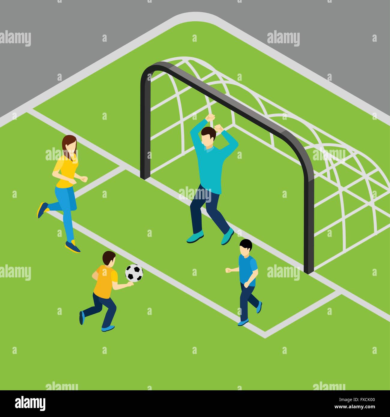 Playing Football Illustration Stock Vector Image & Art Alamy