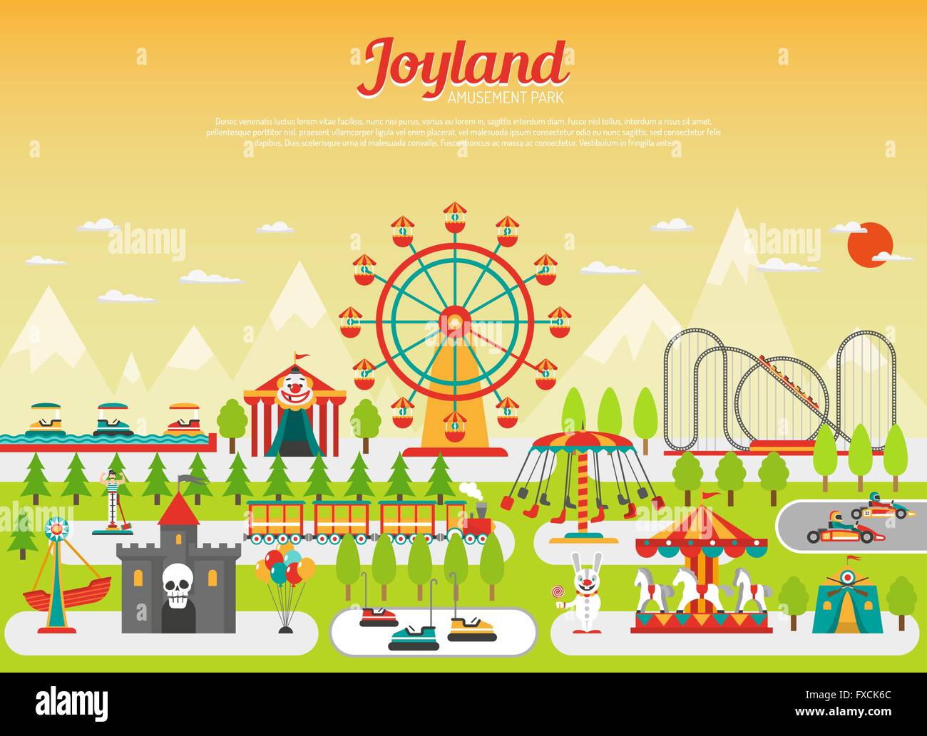 Fairground ride ghost train Stock Vector Images - Alamy