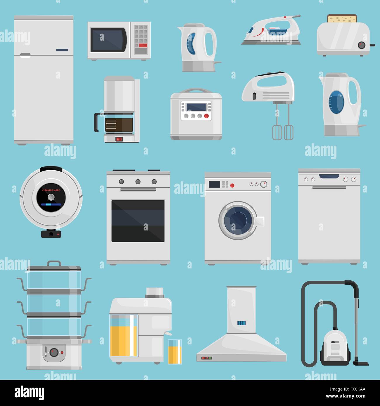 Household Appliances Icons Set Stock Vector Image & Art - Alamy