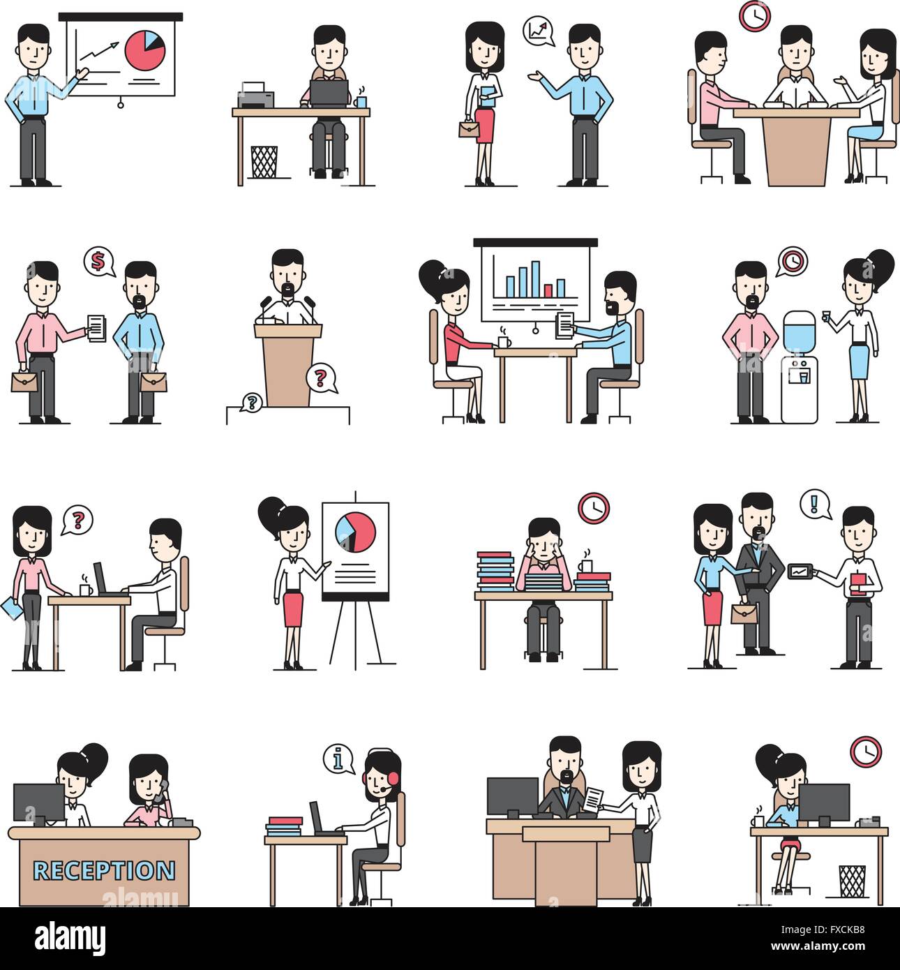 Business People Workplace Icons Set Stock Vector Image & Art - Alamy