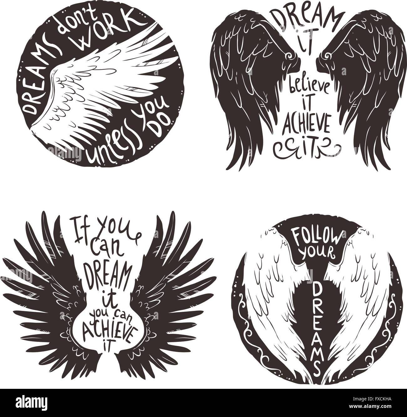 Wing Collection Label Angel collection Stock Vector Images - Alamy