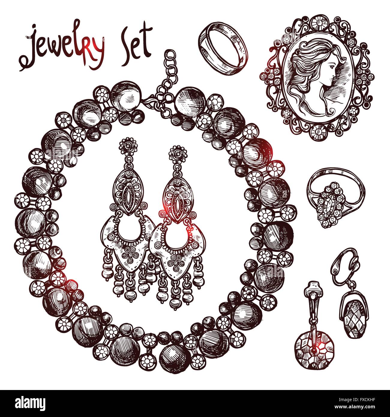 Jewelry Sketch Set Stock Vector Image & Art Alamy
