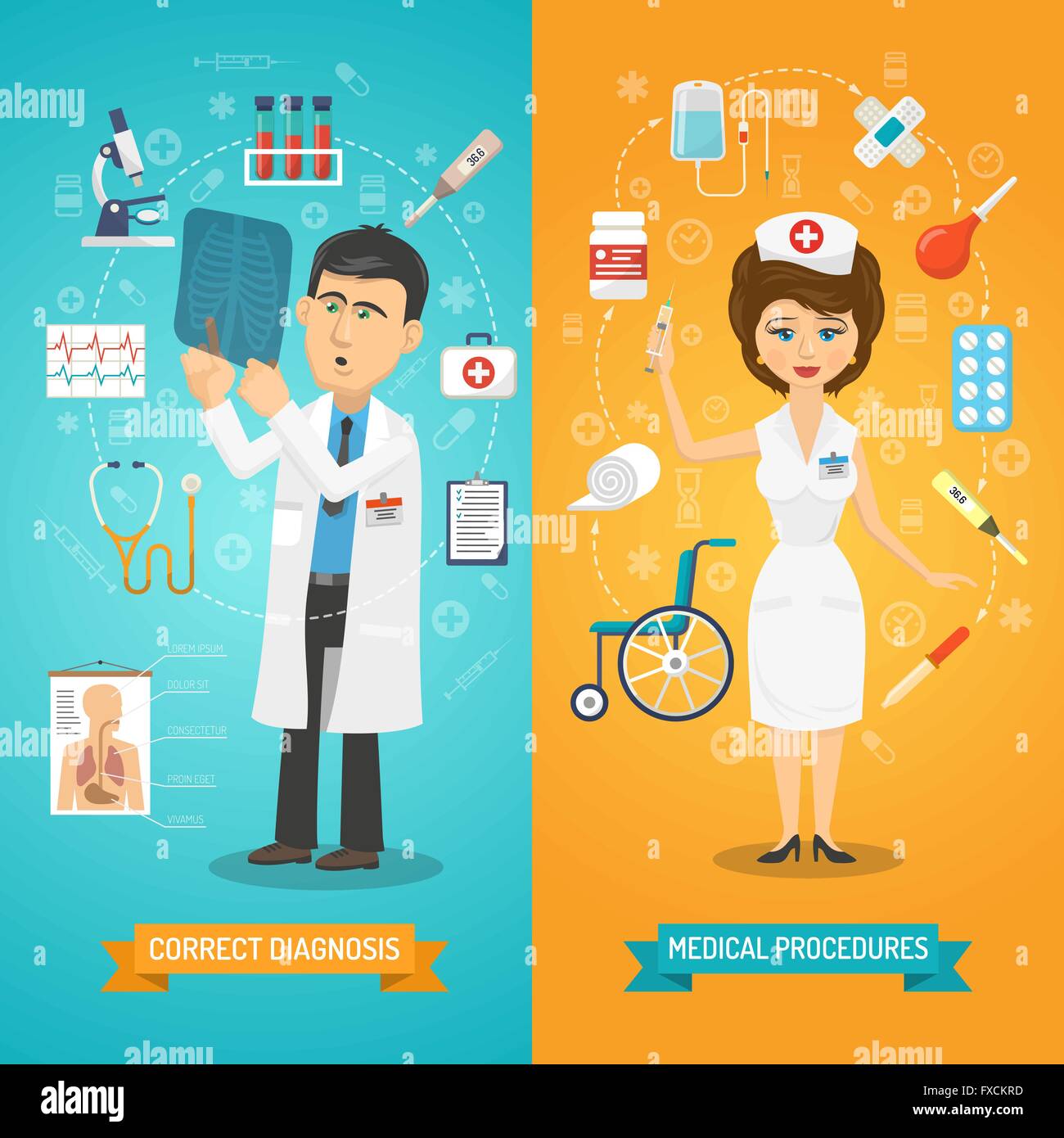Doctor And Nurse Banner Stock Vector Image & Art - Alamy