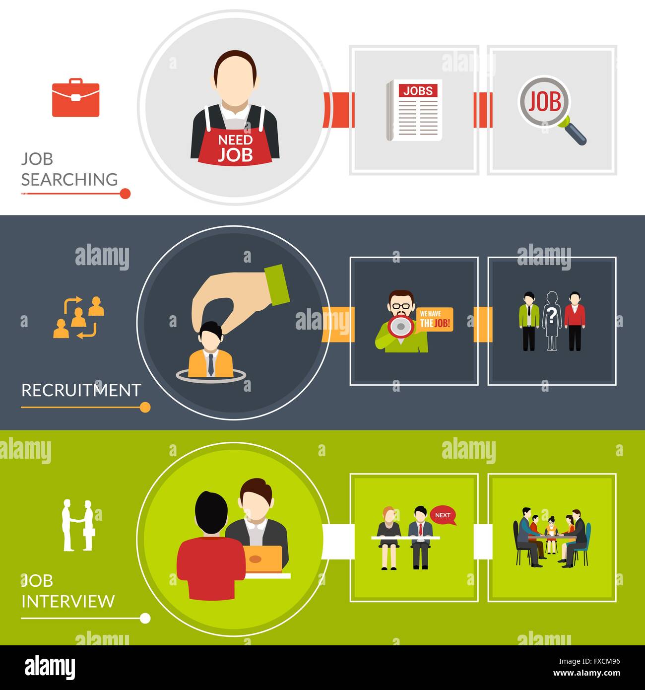 Recruitment Banner Set Stock Vector Image & Art - Alamy