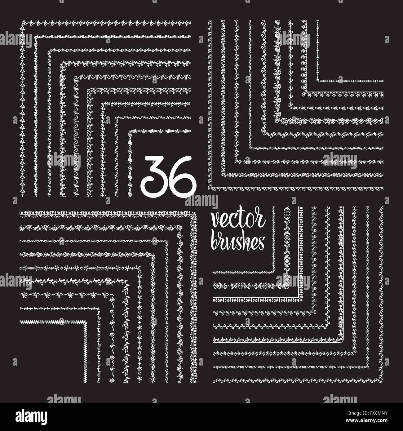 Vector Brush Set Black Stock Vector Image & Art - Alamy