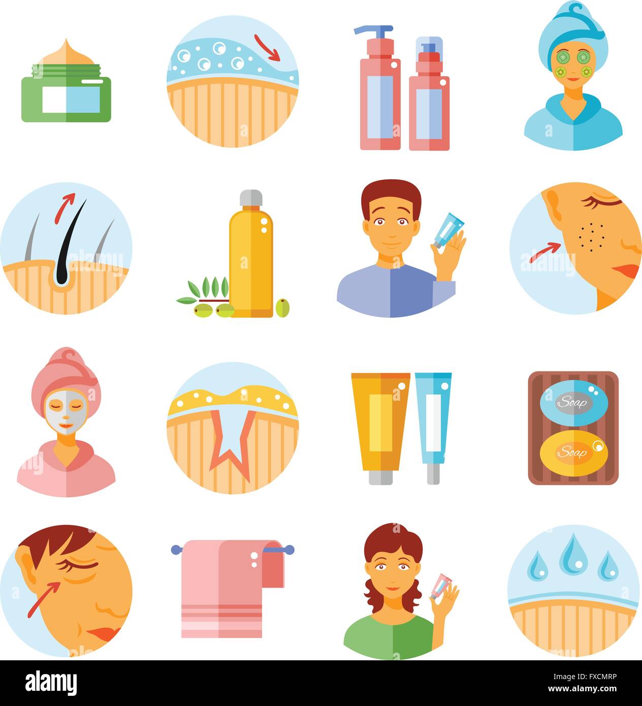 Skin Care Icons Set Stock Vector Image & Art Alamy