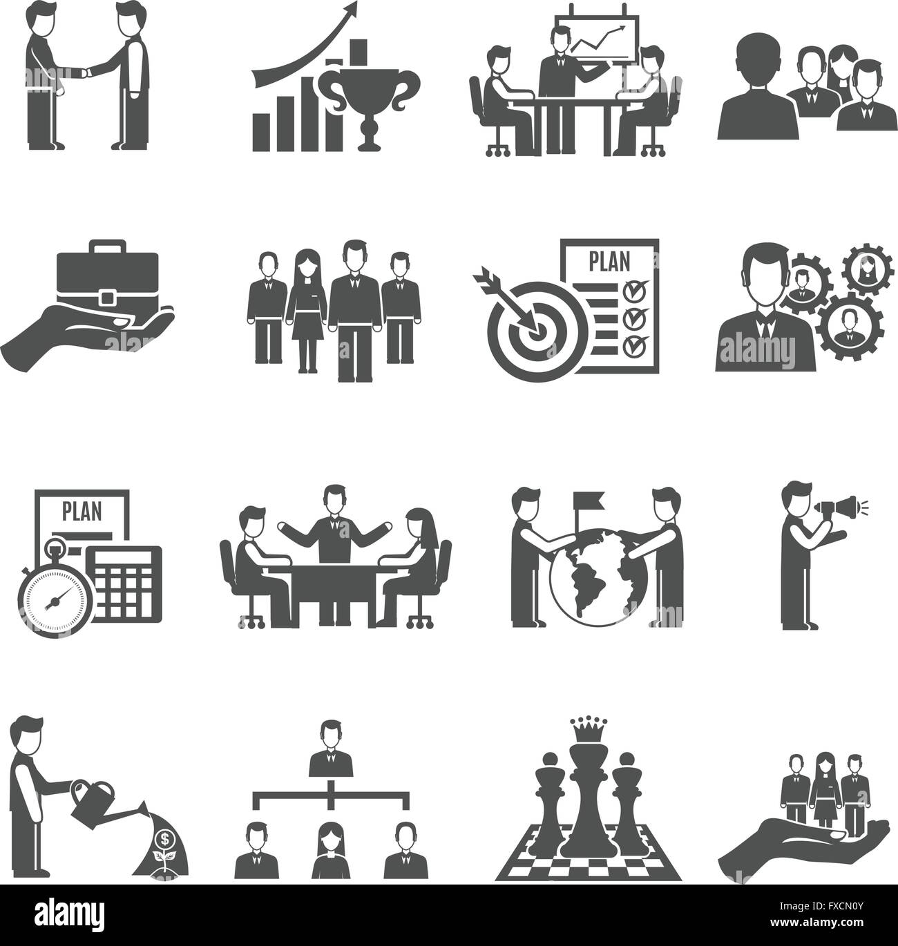 Management Icons Set Stock Vector Image & Art - Alamy