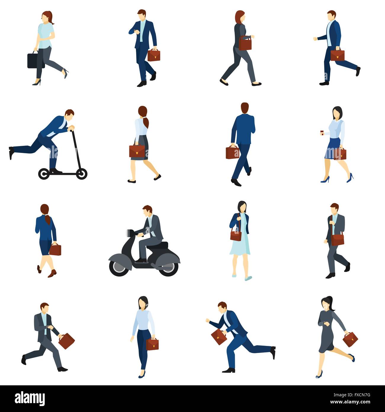 Crowd pedestrian crossing Stock Vector Images - Alamy