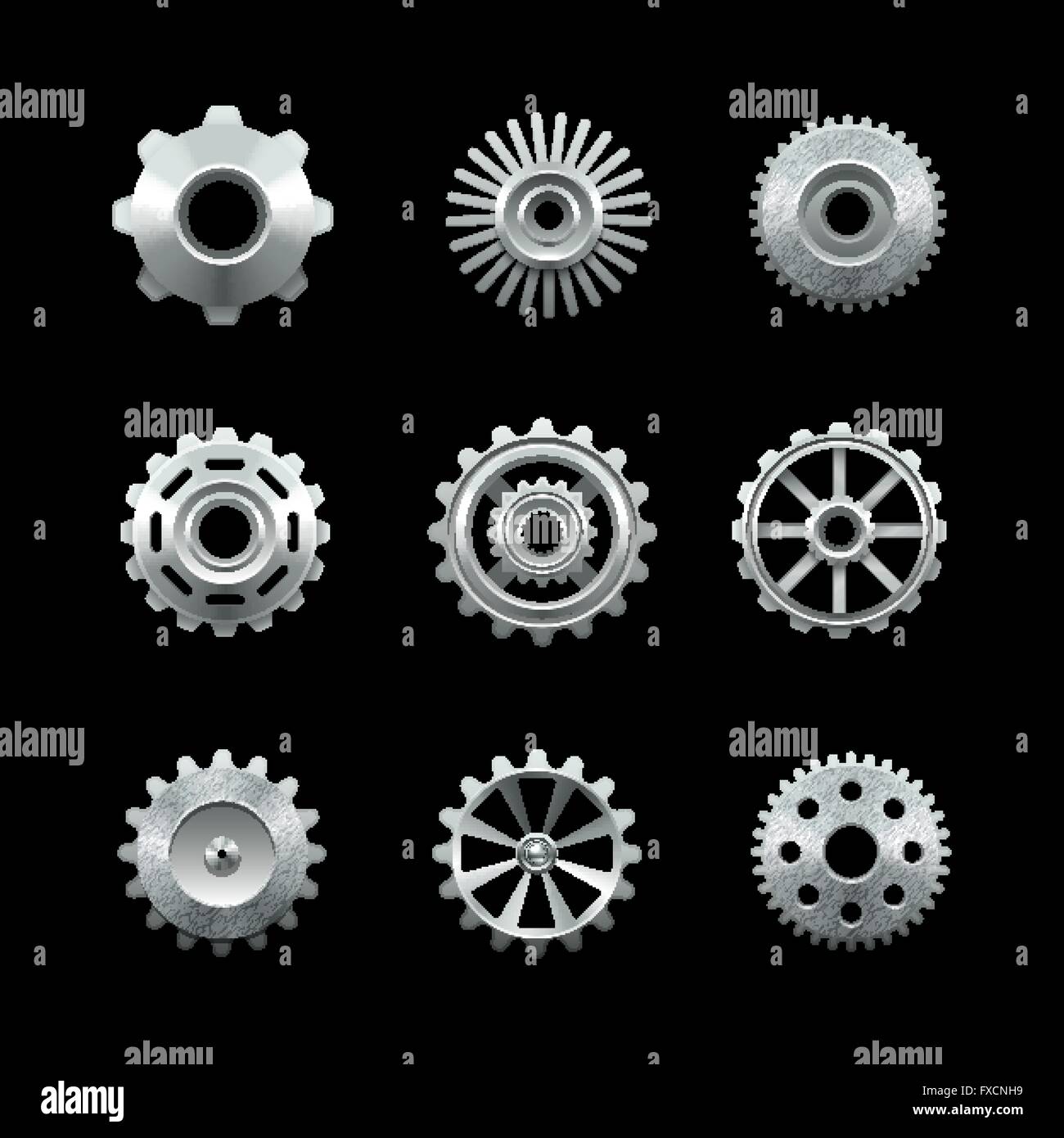 Solid gear icons hi-res stock photography and images - Alamy