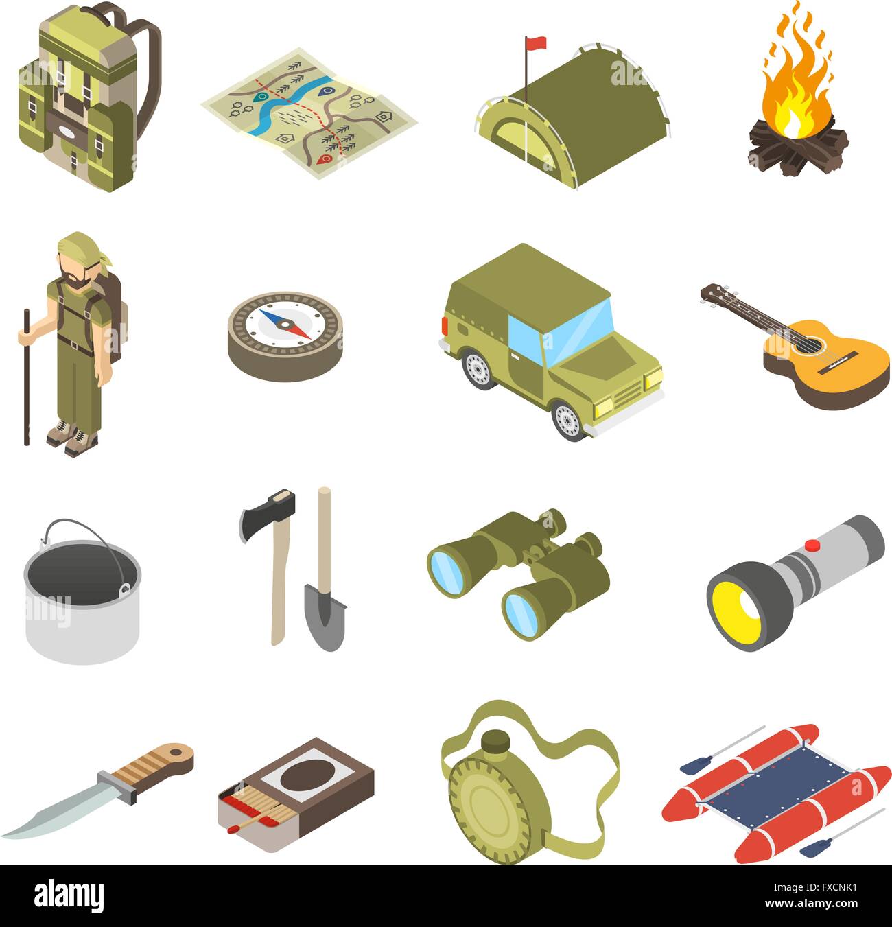 Set Of Hiking and Camping Icons Stock Vector Image & Art - Alamy