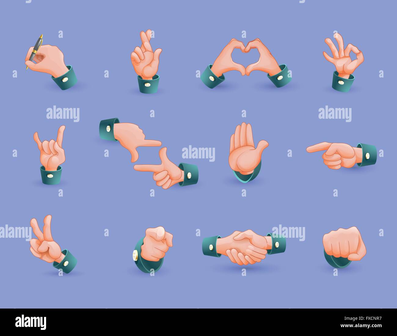 Icon Set Of Hand Gestures Stock Vector Image & Art - Alamy