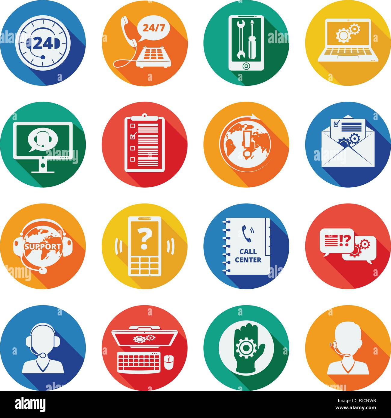 Support icons flat set Stock Vector Image & Art - Alamy