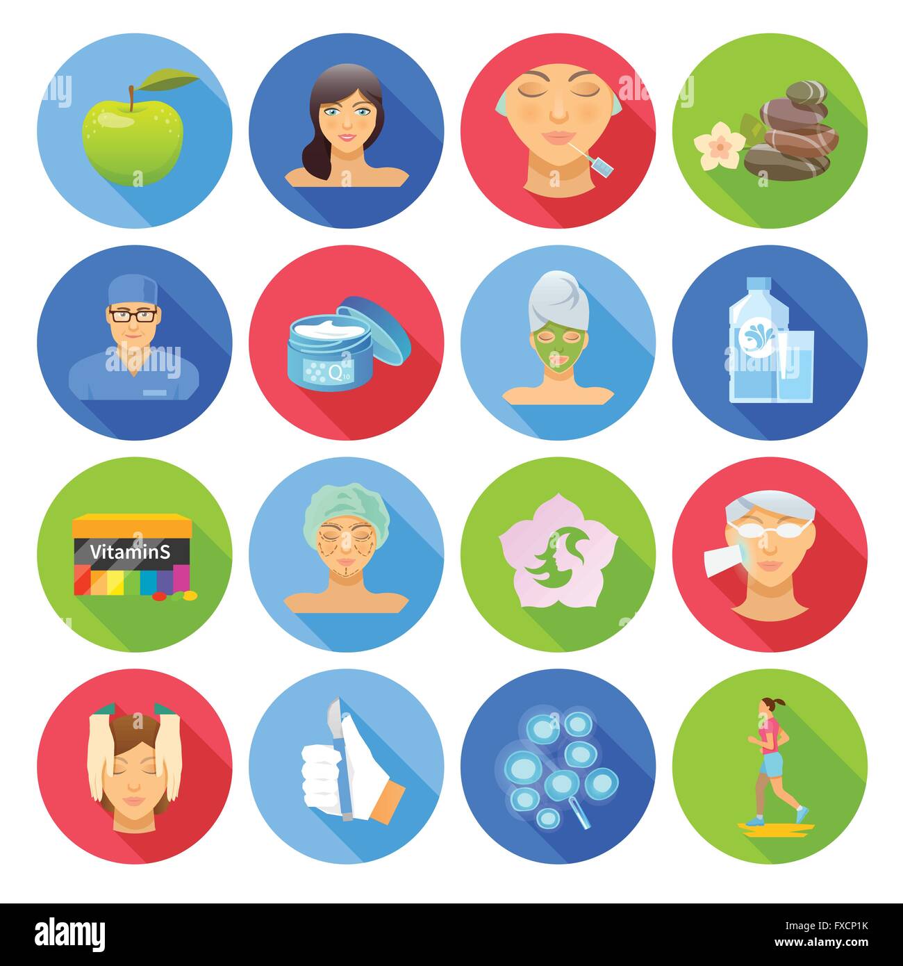 Rejuvenation Flat Set Stock Vector Image & Art Alamy