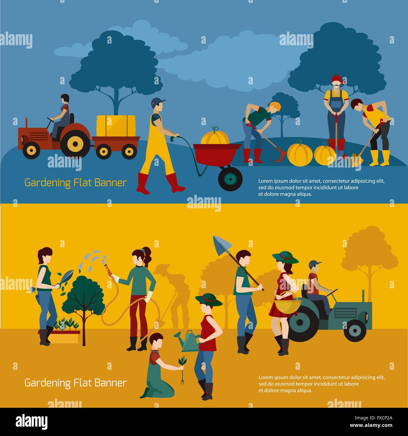 Gardening People Flat Set Stock Vector Image & Art - Alamy