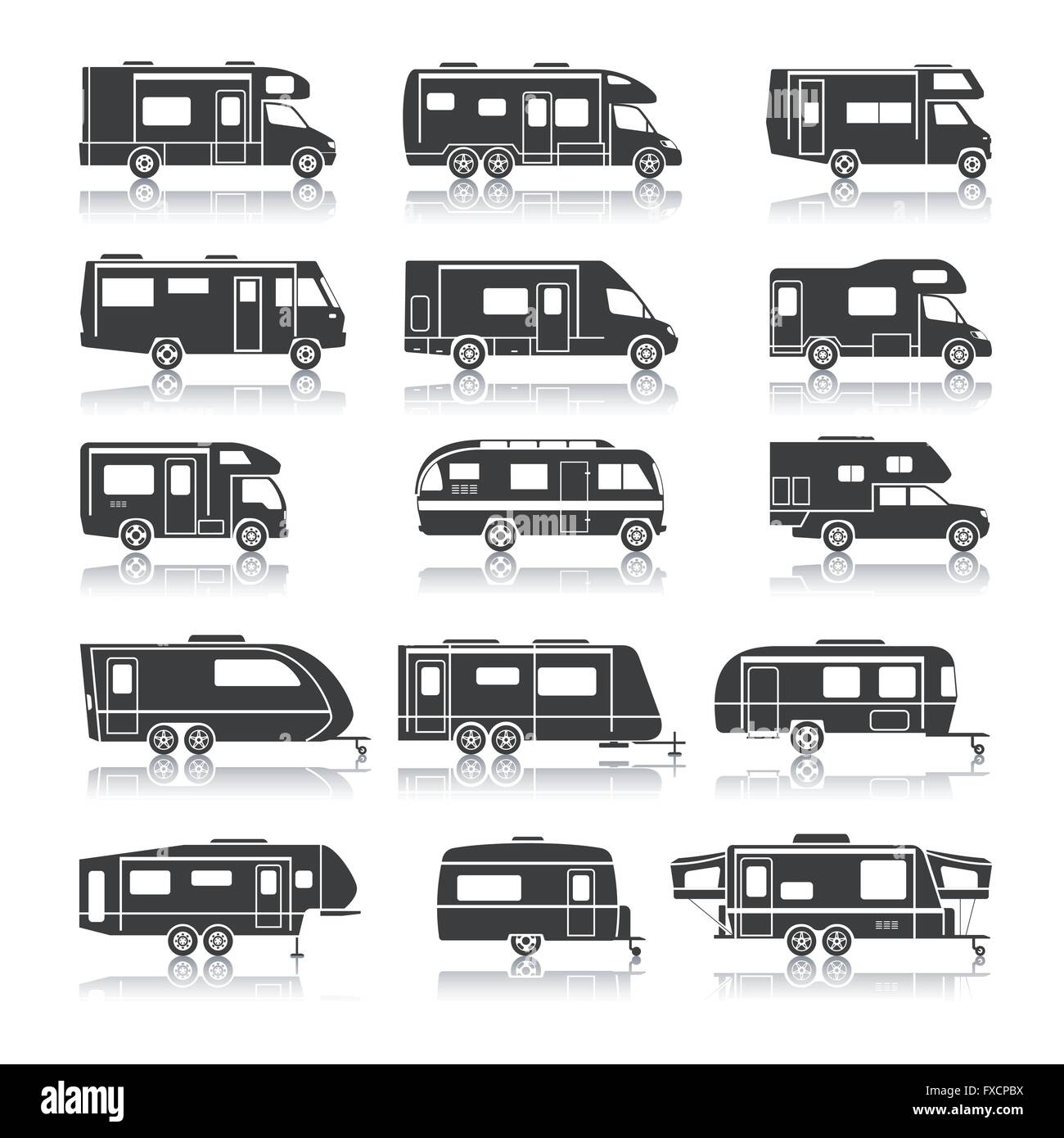 Recreational Vehicle Black Icons Stock Vector Image & Art - Alamy