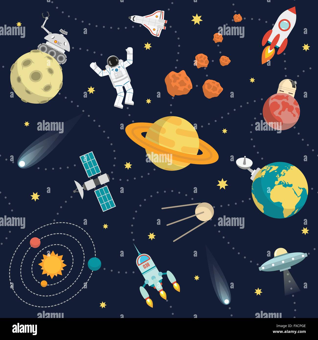 Space Background Flat Stock Vector Image & Art - Alamy