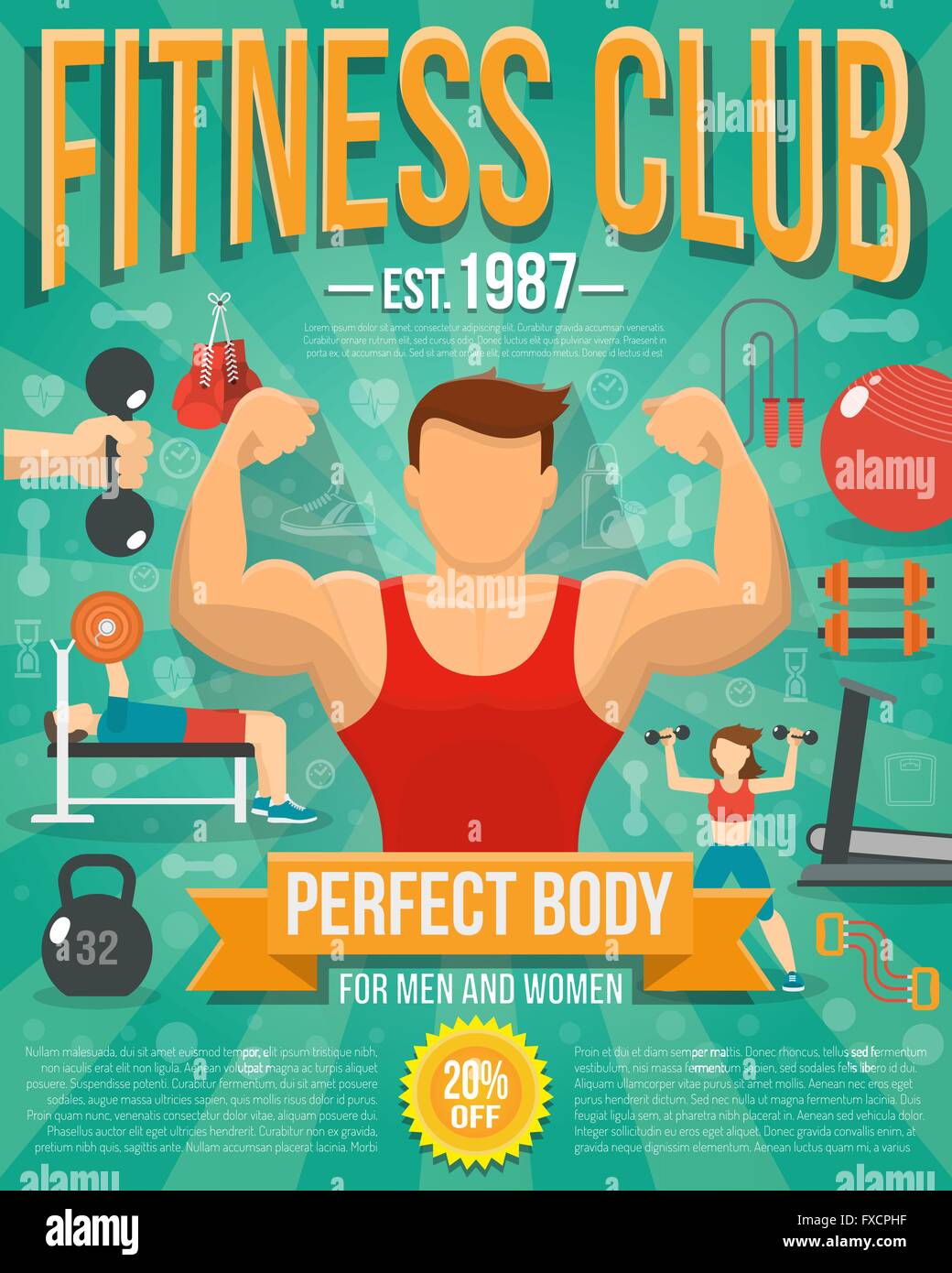Fitness Poster Illustration Stock Vector Image & Art Alamy