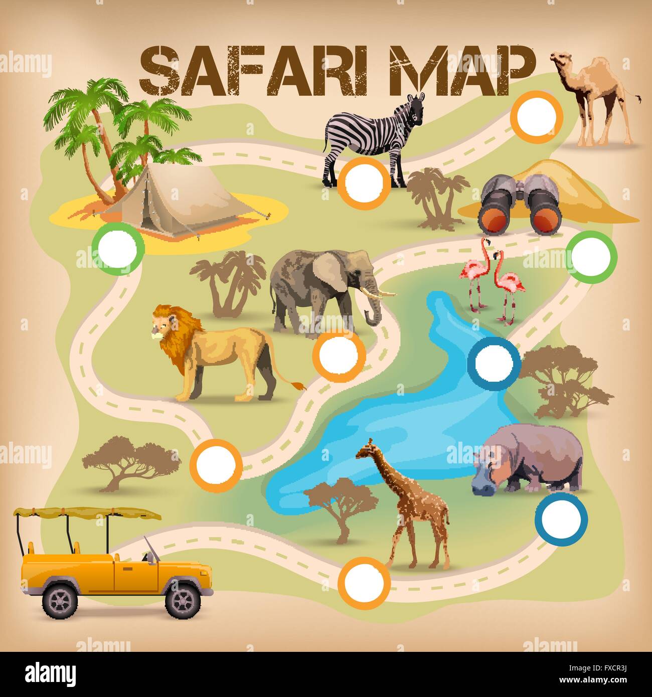 Safari Poster For Game Stock Vector Image & Art - Alamy