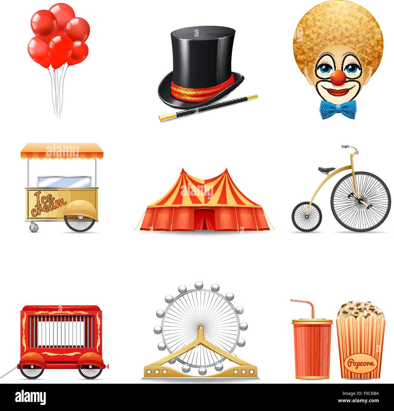 Circus Icons Set Stock Vector Image & Art - Alamy
