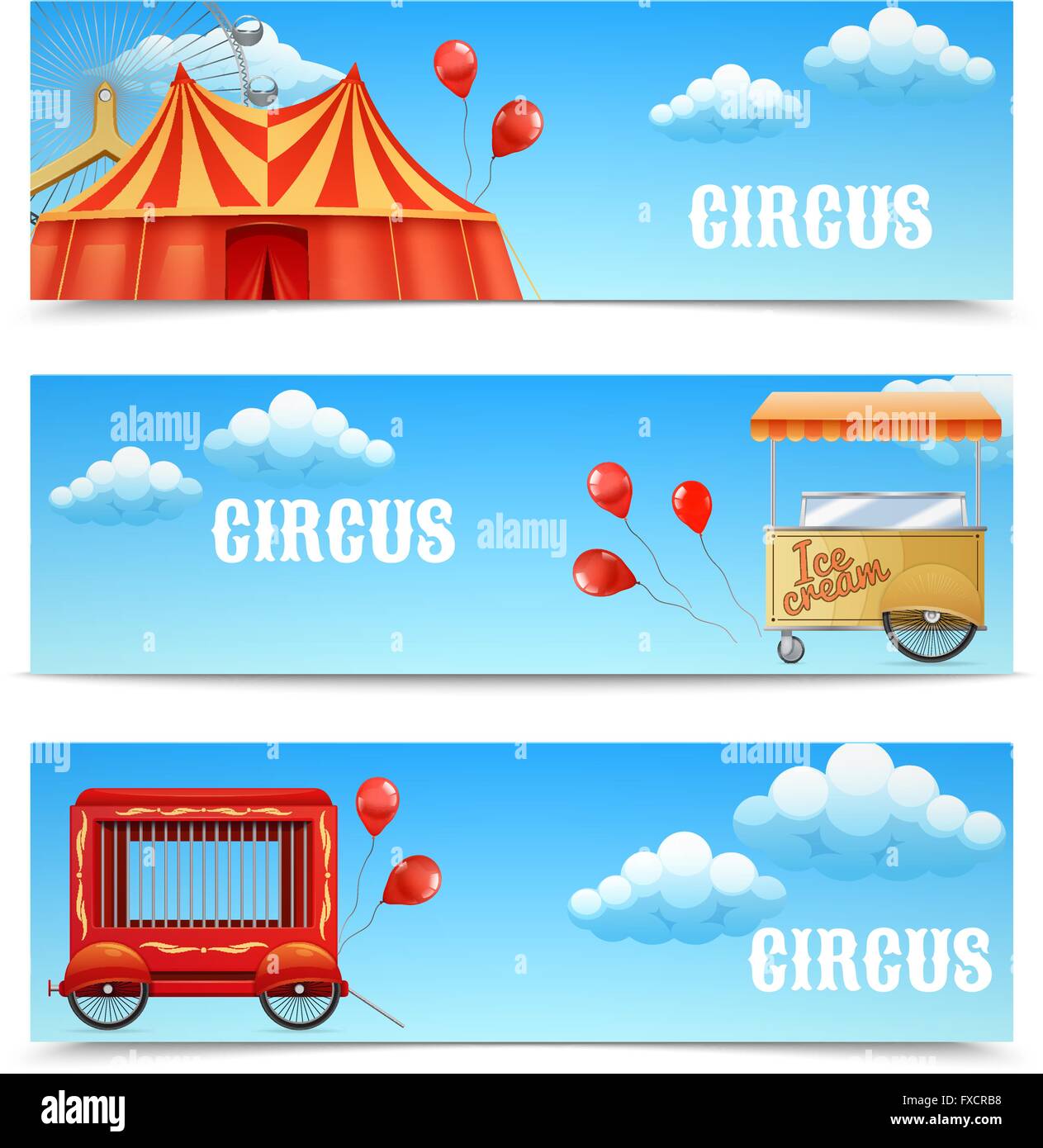 Three horizontal circus banners Stock Vector Image & Art - Alamy