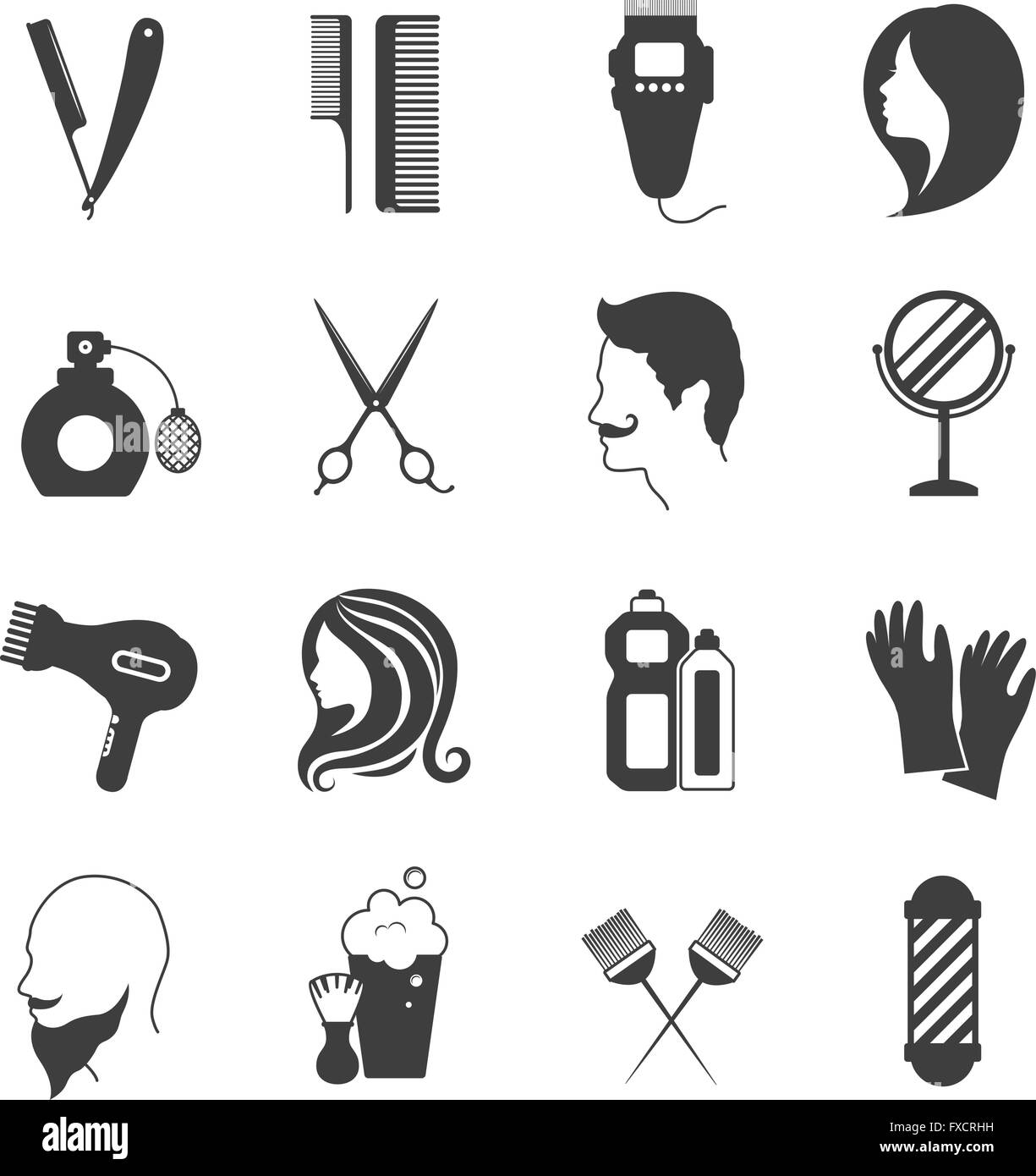 Hairdresser Icons Set Stock Vector Image & Art Alamy