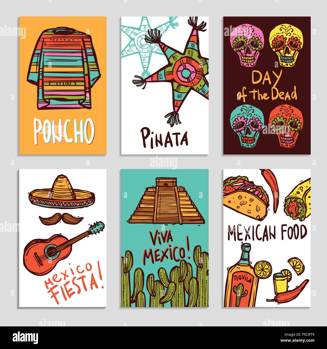 Mexico Poster Set Stock Vector Image & Art - Alamy