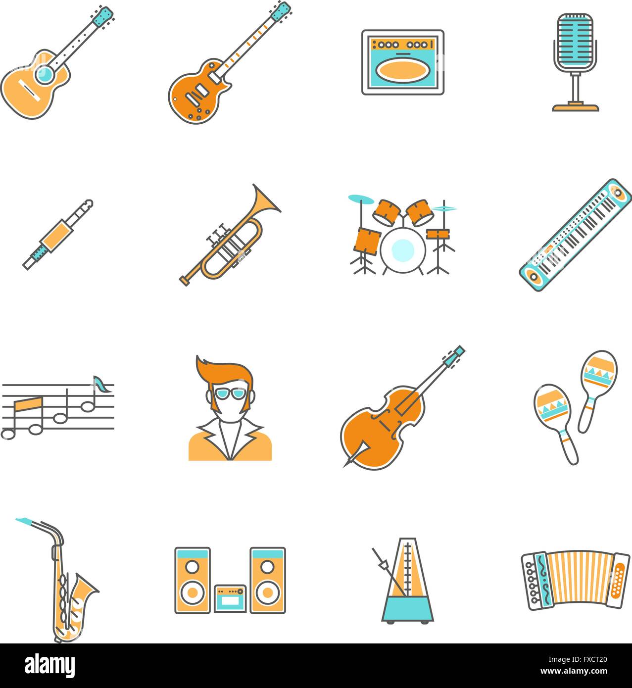 Music Icons Line Set Stock Vector Image & Art - Alamy