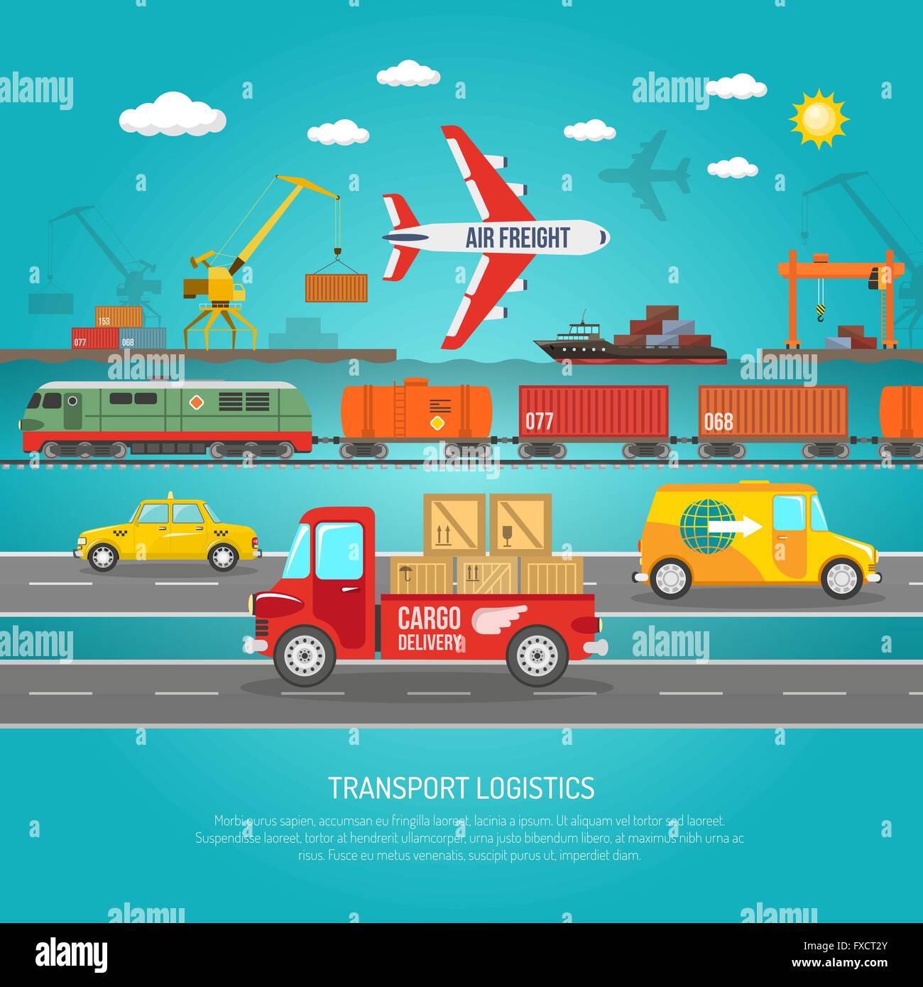 Cargo container yard Stock Vector Images Alamy