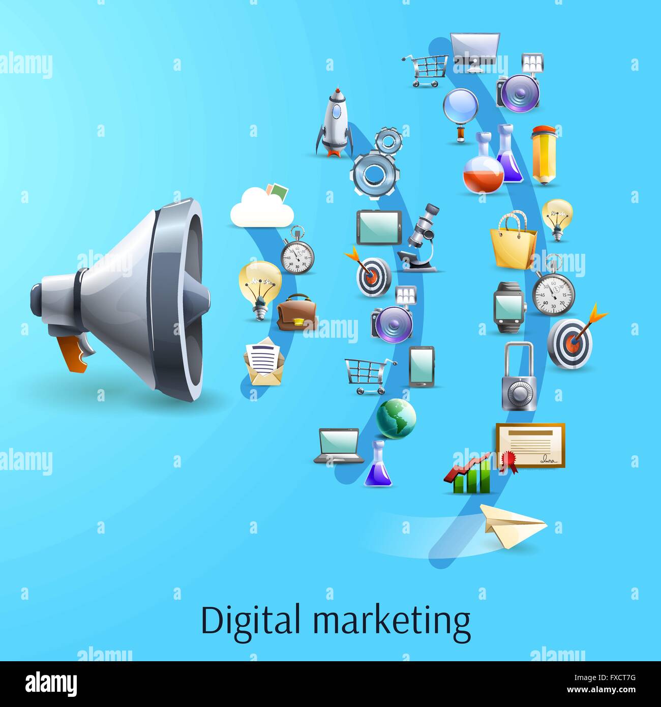 Digital marketing concept flat banner Stock Vector Image & Art - Alamy