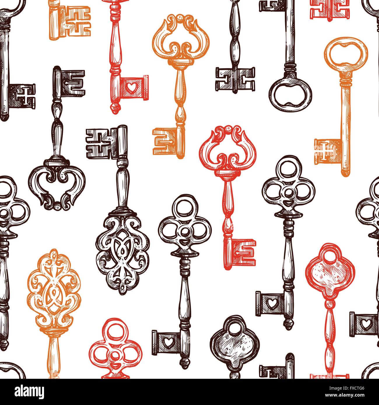 Vintage Key Seamless Pattern Stock Vector Image & Art - Alamy