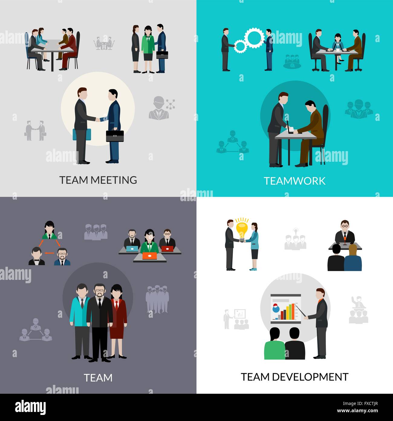Teamwork Icons Set Stock Vector Image & Art - Alamy