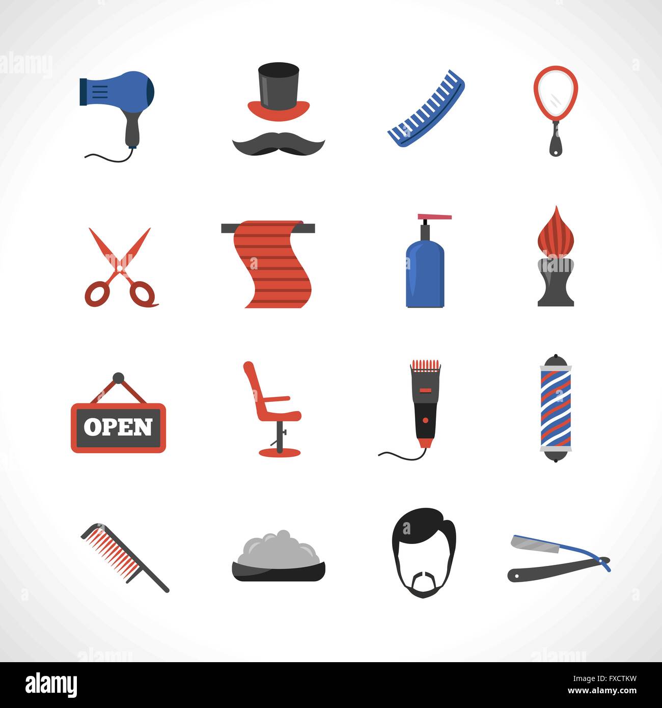 Barber Icons Set Stock Vector Image & Art - Alamy