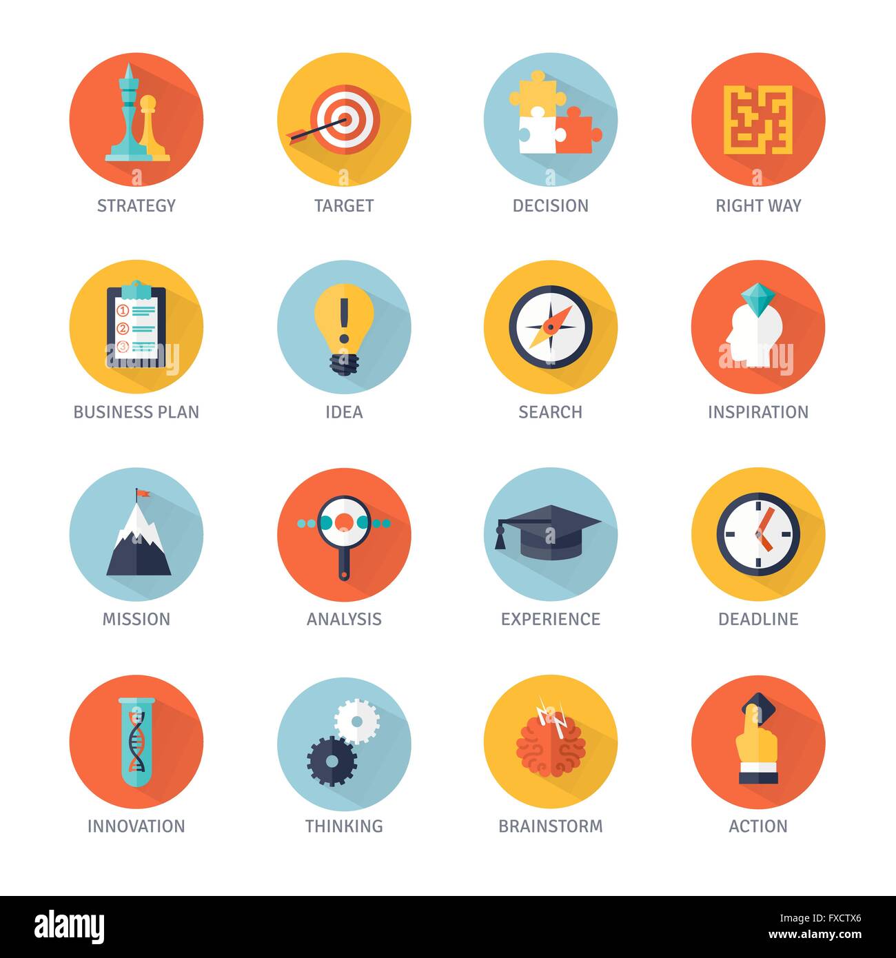 Strategy Icons Set Stock Vector Image & Art - Alamy
