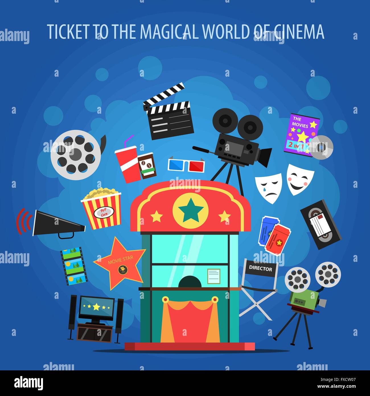 Movie Concept Flat Stock Vector Image & Art - Alamy