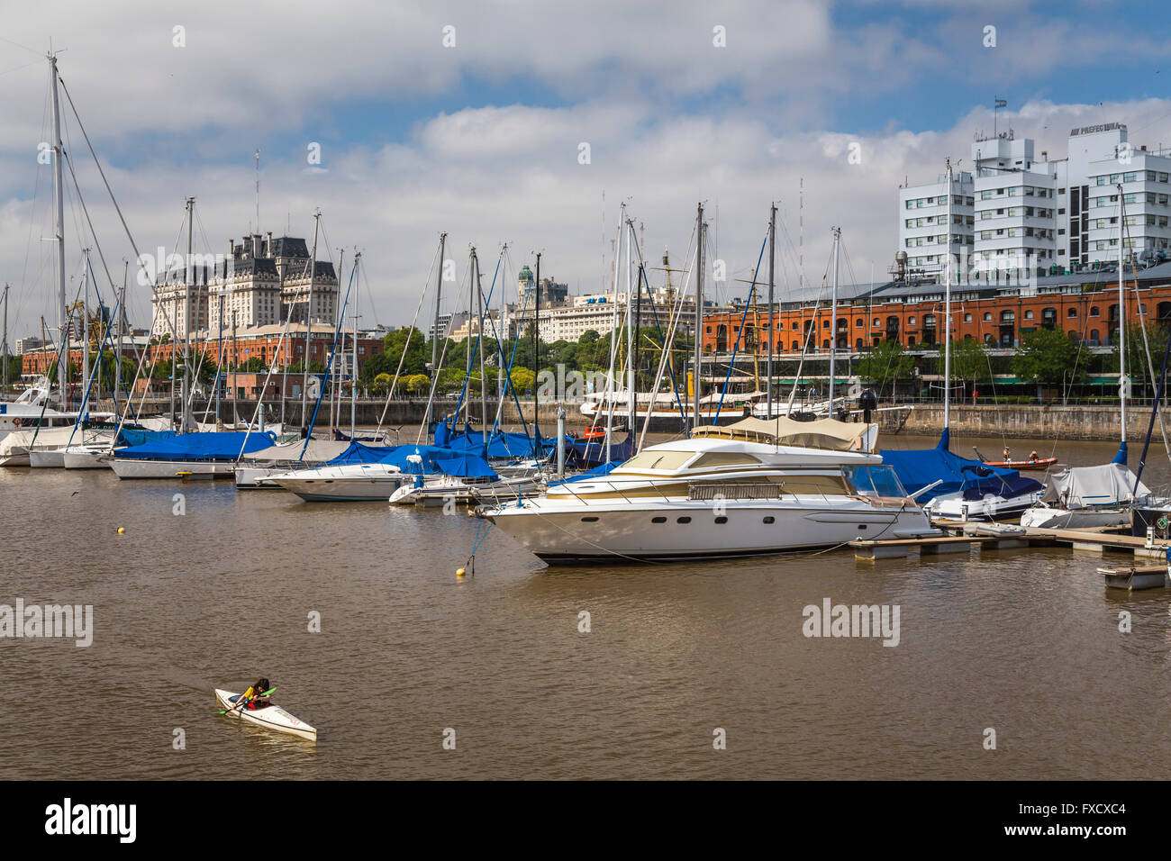 The marina and yacht club in the waterfront district of Puerto Madero, Buenos Aires, Argentina, South America. Stock Photo