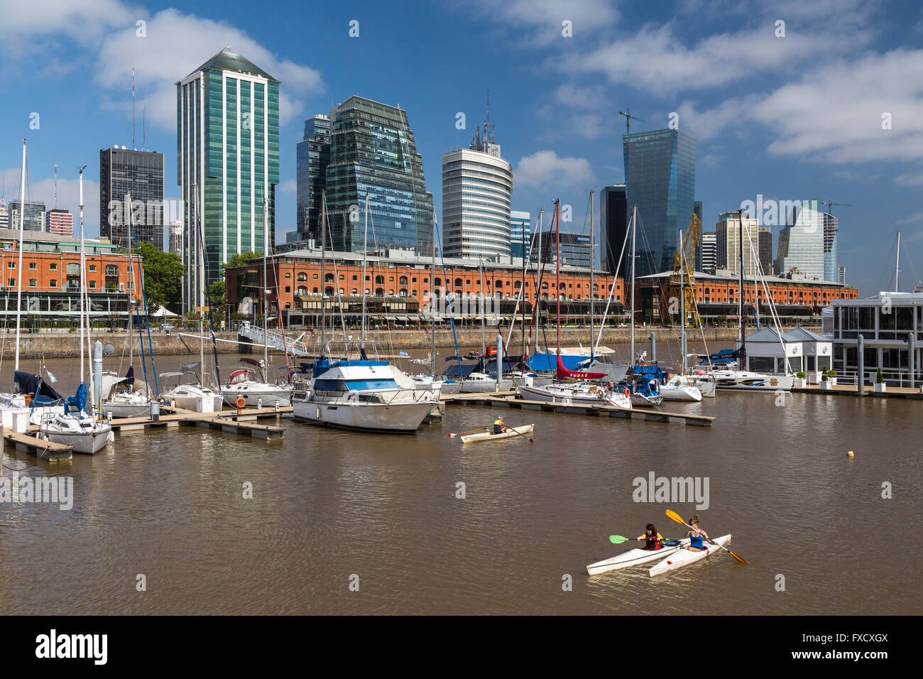 The marina and yacht club in the waterfront district of Puerto Madero, Buenos Aires, Argentina, South America. Stock Photo