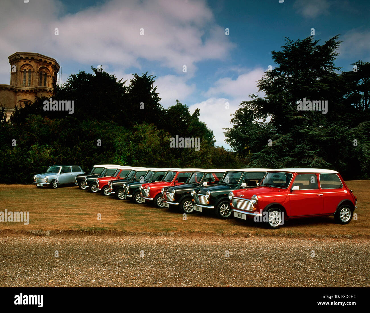 Group of Rover Mini Coopers Stock Photo
