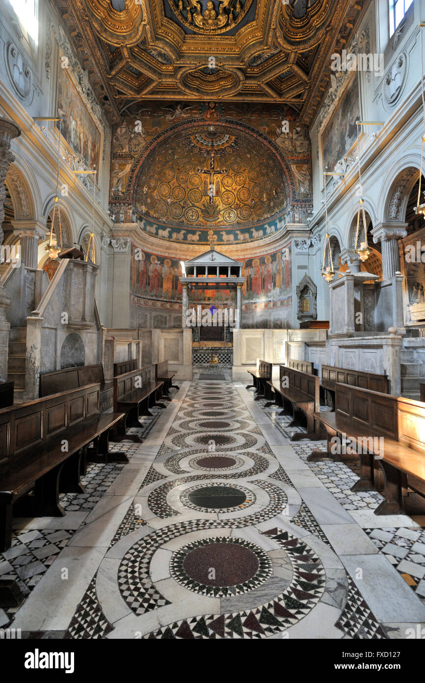 Italy, Rome, basilica di San Clemente interior Stock Photo