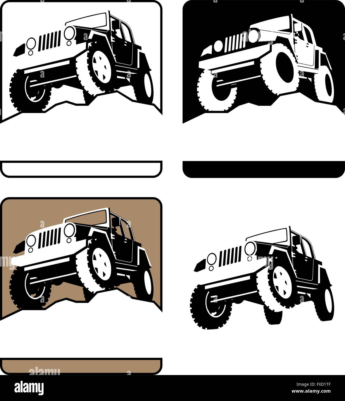 4 off-road symbols. You can place text below the vehicle Stock Vector ...
