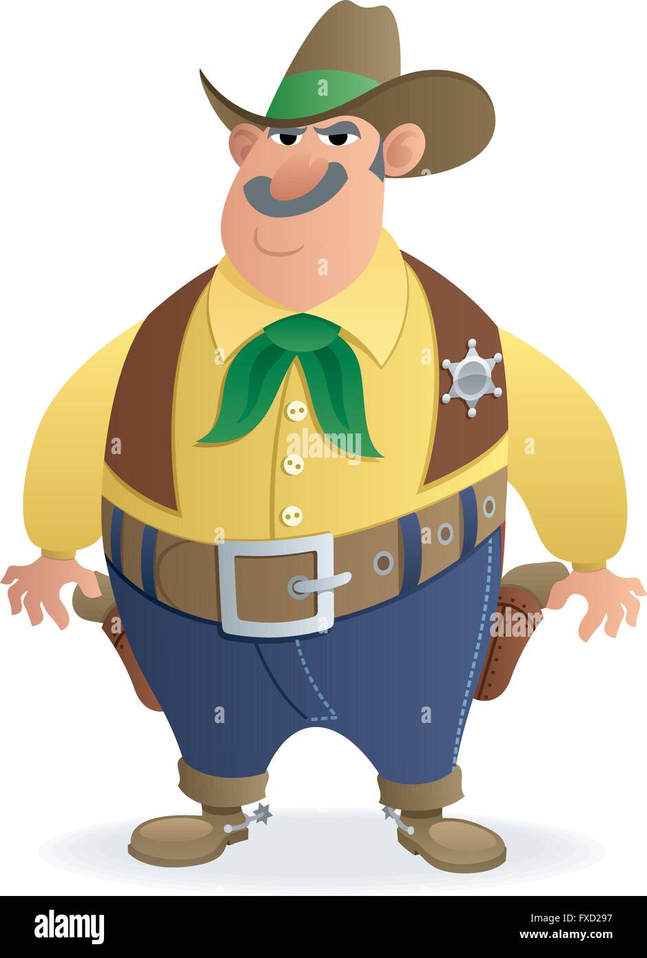 Cartoon illustration of a sheriff. Stock Vector