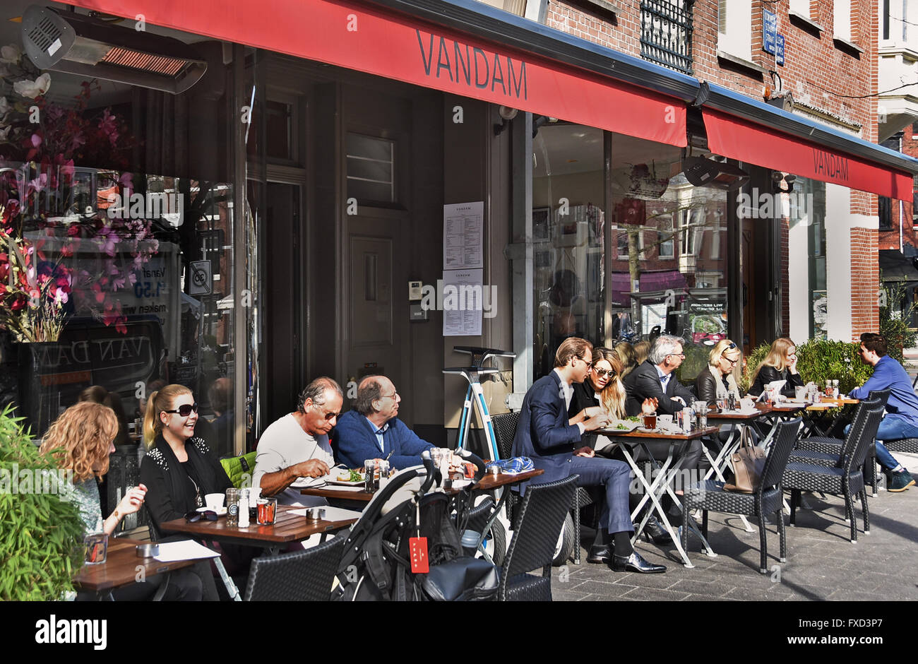 French restaurant Brasserie Van Dam Cornelis Schuytstraat Oud Zuid Amsterdam Dutch Netherlands Stock Photo